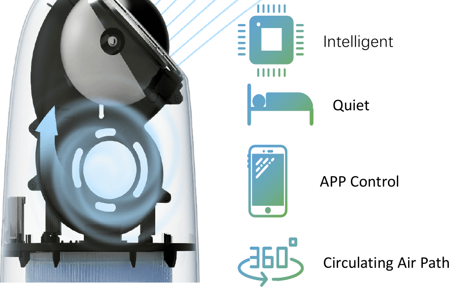 Circulating air path and highlights of the air purifier