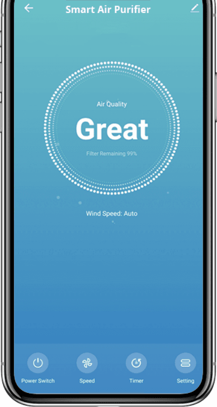 Air-quality display in the app