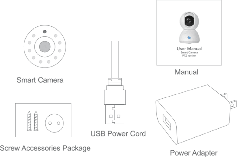 Lieferumfang der T3 Smart Camera